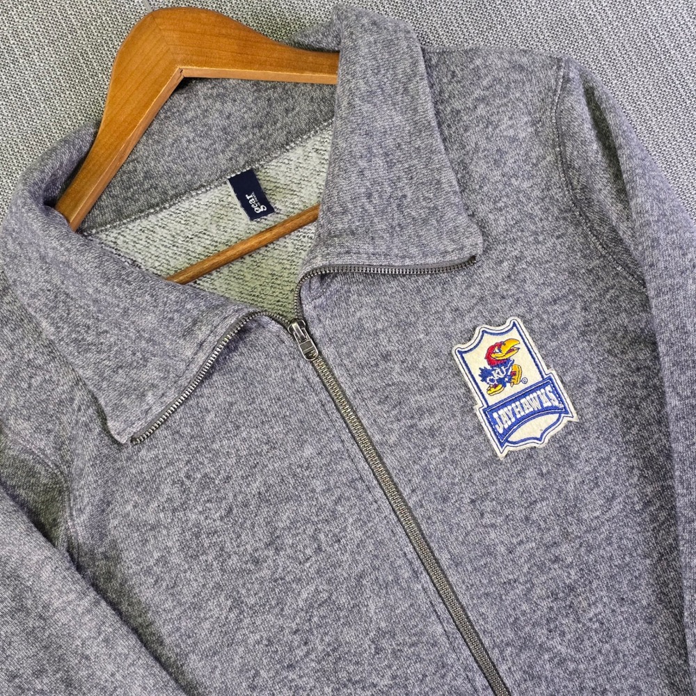 Kansas Jayhawks x Gear For Sports Noem Relaxed Luxe Jacket Womens L Full-Zip